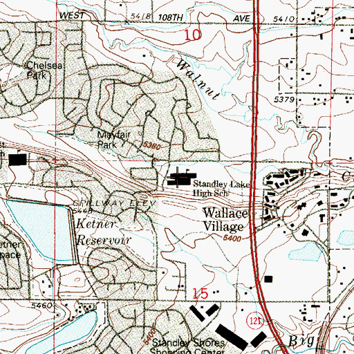 Topographic Map of Standley Lake High School, CO
