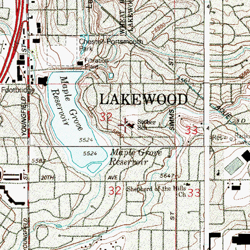 Topographic Map of Stober Elementary School, CO
