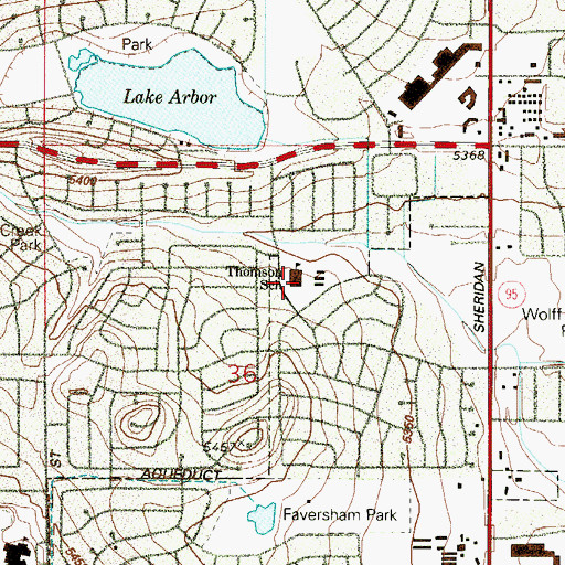Topographic Map of Thomson Elementary School, CO