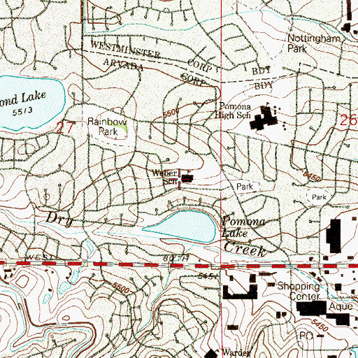 Topographic Map of Weber Elementary School, CO