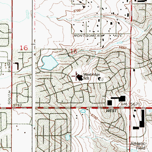 Topographic Map of Westridge Elementary School, CO