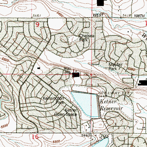 Topographic Map of Witt Elementary School, CO