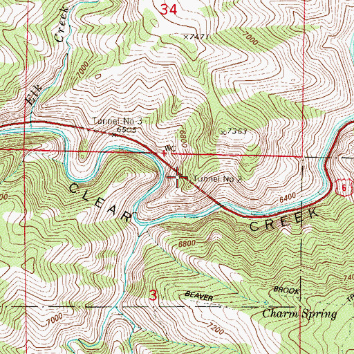 Topographic Map of Tunnel Number 2, CO