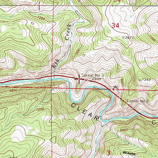 Topographic Map of Tunnel Number 3, CO