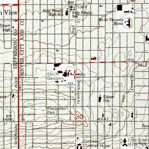 Topographic Map of Alcott Post Office, CO