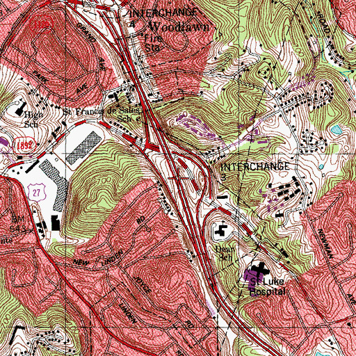 Topographic Map of Interchange 4, KY