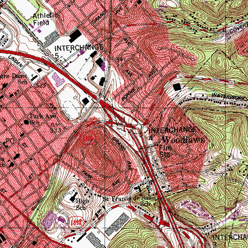 Topographic Map of Interchange 5, KY