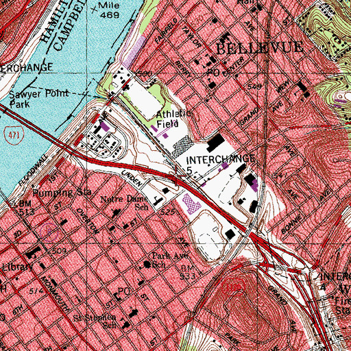 Topographic Map of Interchange 6, KY