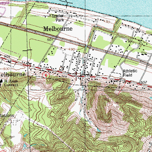 Topographic Map of Melbourne Post Office, KY