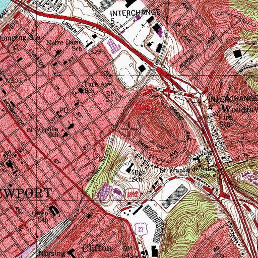 Topographic Map of The Estates At Wiedemann Mansion, KY