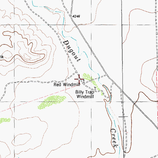 Topographic Map of Red Windmill, TX
