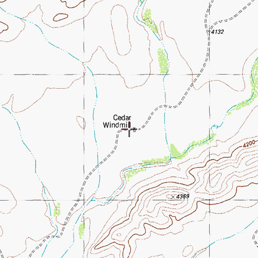 Topographic Map of Cedar Windmill, TX