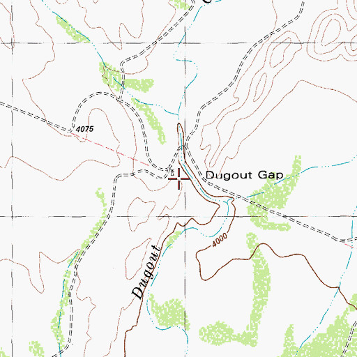 Topographic Map of Dugout Gap, TX