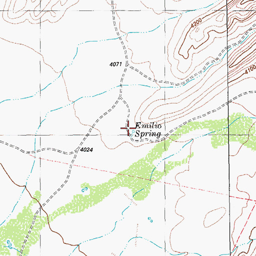 Topographic Map of Emilio Spring, TX