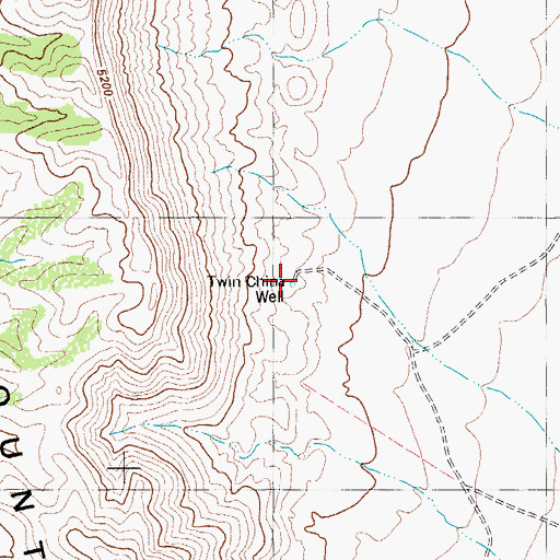 Topographic Map of Twin China Well, TX