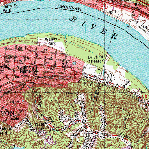 Topographic Map of Dayton Church of God, KY