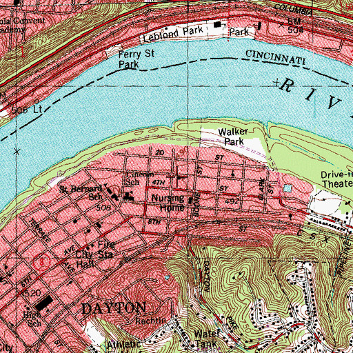 Topographic Map of Immanuel Baptist Church, KY