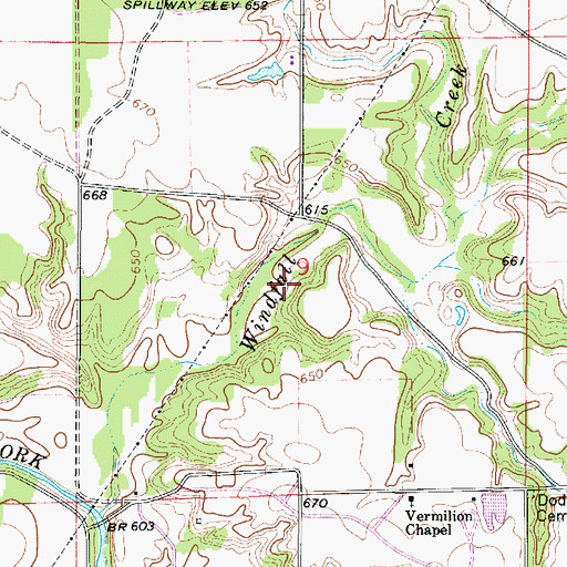 Topographic Map of Lake Mingo, IL