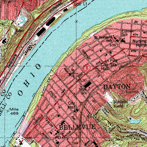 Topographic Map of First Church of the Nazarene, KY