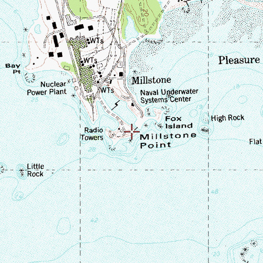 Topographic Map of Millstone Point, CT
