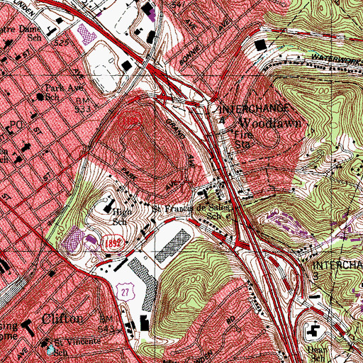 Topographic Map of District School Number 14 (historical), KY