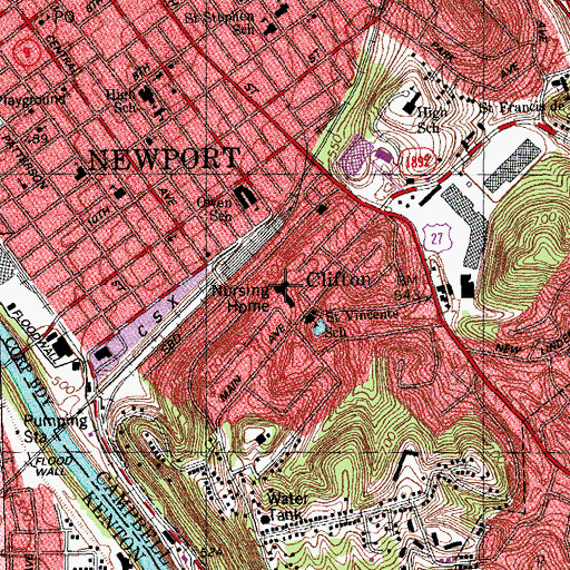 Topographic Map of Baptist Home of Northern Kentucky, KY