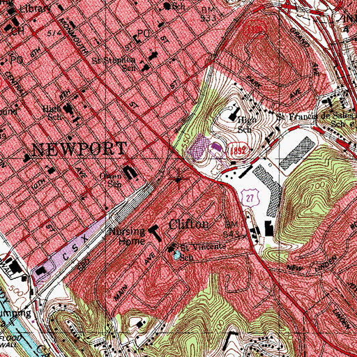 Topographic Map of Full Gospel Assembly of God Church, KY
