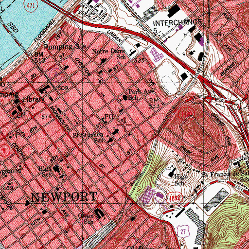Topographic Map of First Spiritualist Church (historical), KY