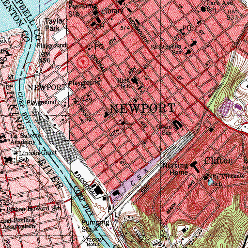 Topographic Map of Corpus Christi School (historical), KY