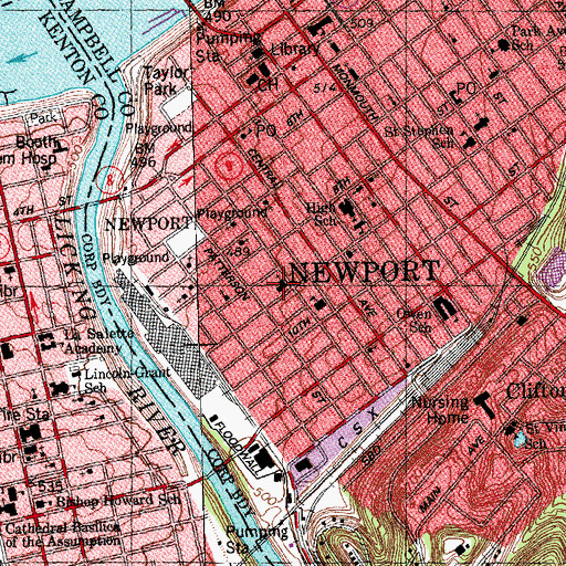 Topographic Map of Corpus Christi Roman Catholic Church, KY