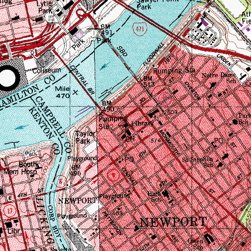 Topographic Map of Saint Pauls Episcopal Church, KY
