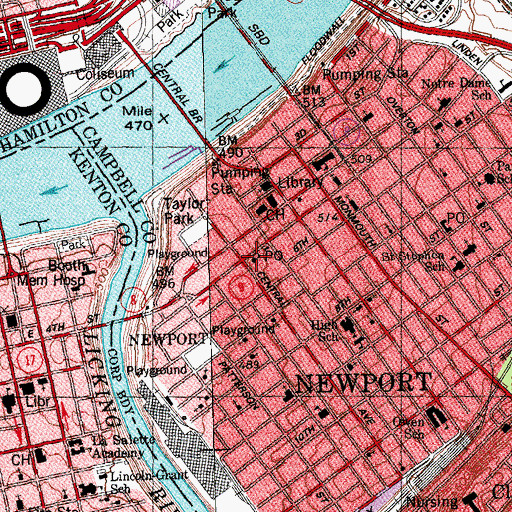Topographic Map of Church of the Immaculate Conception (historical), KY