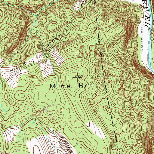 Topographic Map of Mine Hill, CT