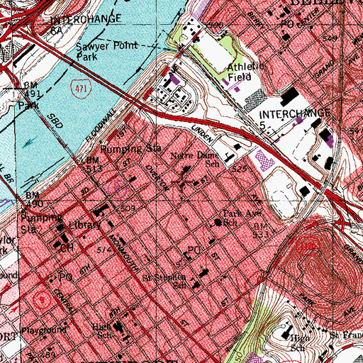Topographic Map of Trinity Baptist Church, KY