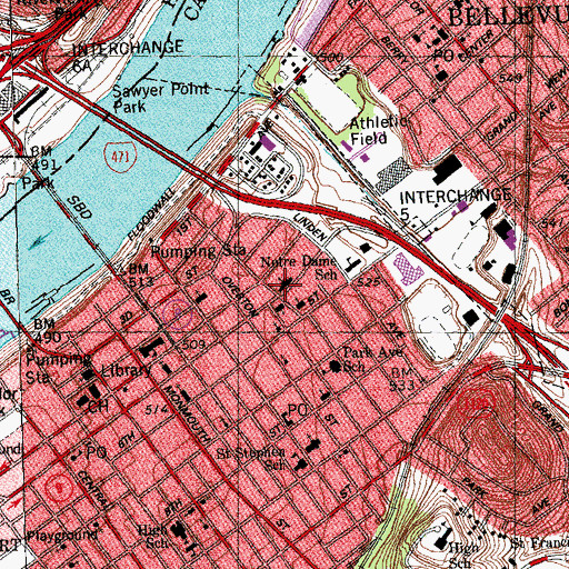 Topographic Map of Saint John's United Church of Christ, KY