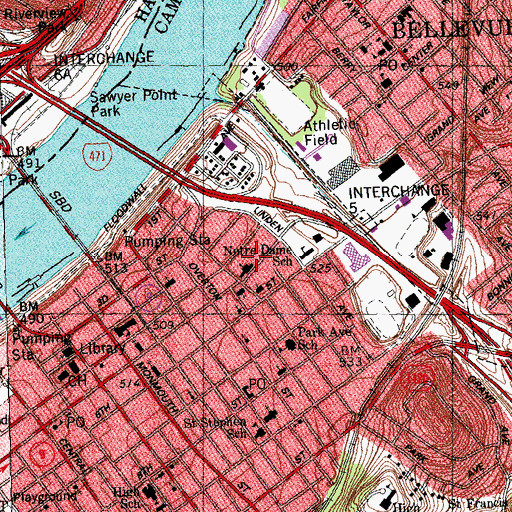 Topographic Map of First Church of Christ Scientist, KY
