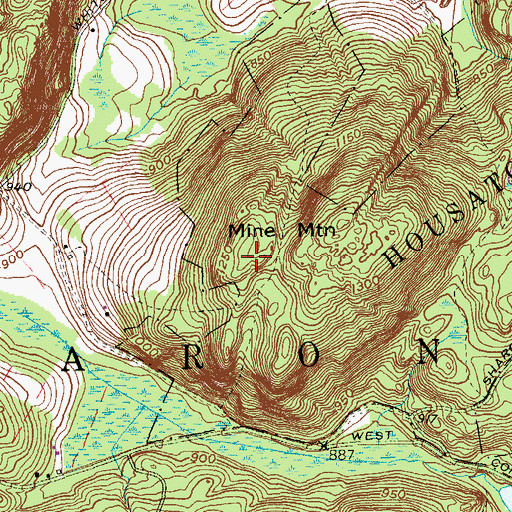 Topographic Map of Mine Mountain, CT