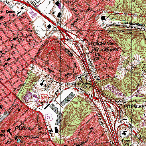 Topographic Map of Cote Brilliant, KY