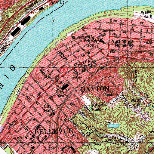 Topographic Map of First Presbyterian Church, KY
