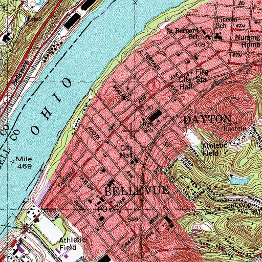 Topographic Map of Saint John's Episcopal Church, KY