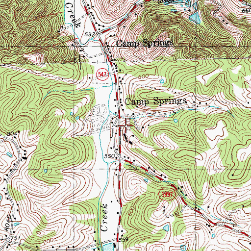 Topographic Map of Saint Josephs Catholic Church Cemetery, KY