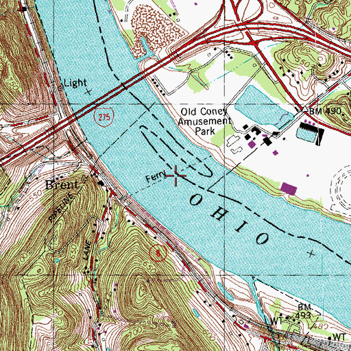 Topographic Map of Brent Ferry (historical), KY