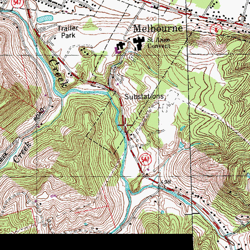 Topographic Map of Camp Springs School (historical), KY