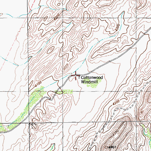Topographic Map of Cottonwood Windmill, TX