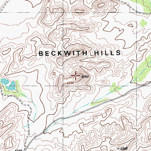 Topographic Map of Beckwith Hills, TX