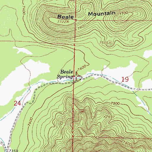 Topographic Map of Beale Tank, AZ