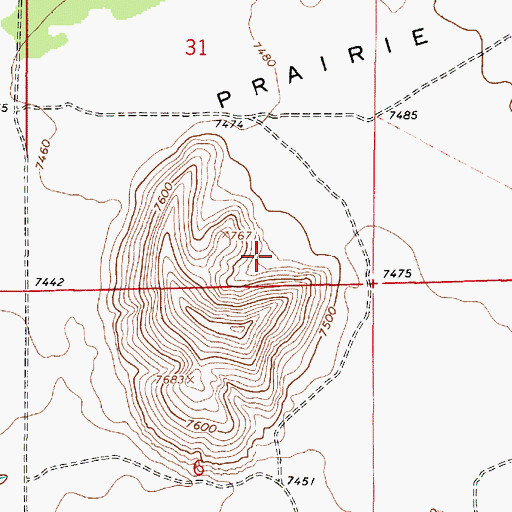 Topographic Map of Government Prairie Trick Tank, AZ
