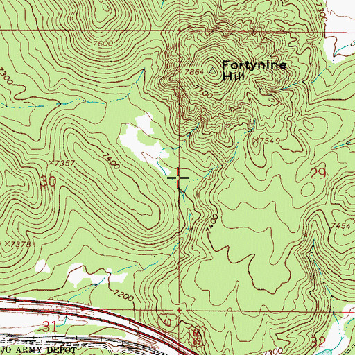 Topographic Map of Fortynine Tank, AZ