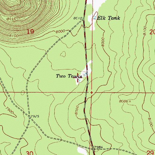 Topographic Map of Twin Tanks, AZ
