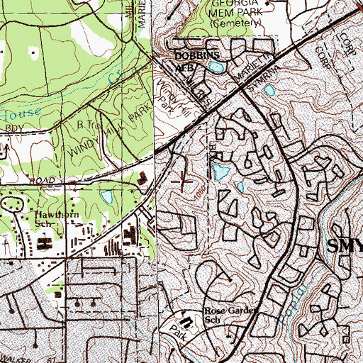 Topographic Map of Marietta Air Force Station (historical), GA